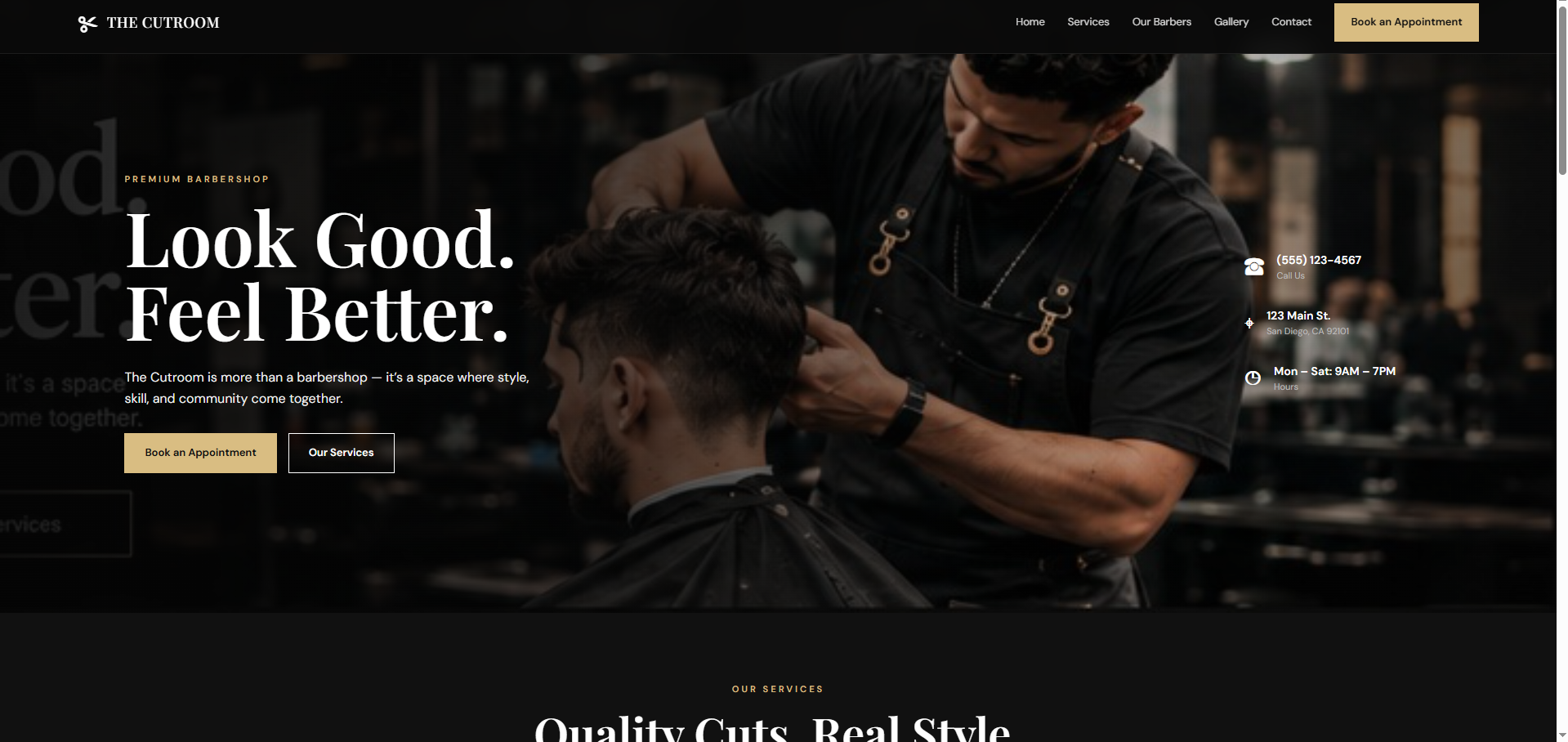The Cut Room website preview